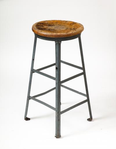Blue Metal Barstool United States 20th C
