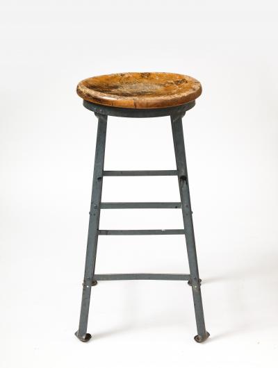 Blue Metal Barstool United States 20th C