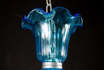 Blue Murano Glass Chandelier Italy 1990