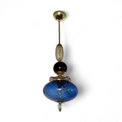 Blue Murano Lollypop Ceiling Lamp