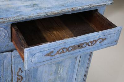 Blue Painted French Buffet Mid 19th C