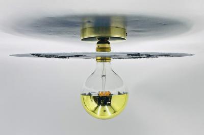 Blue Resin Brass Ceiling Light by Luca for Fermaluce Italy 2022