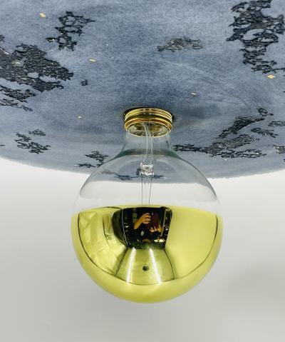 Blue Resin Brass Ceiling Light by Luca for Fermaluce Italy 2022