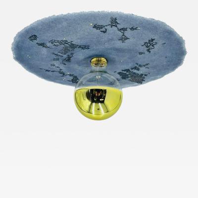 Blue Resin Brass Ceiling Light by Luca for Fermaluce Italy 2022