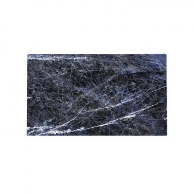 Blue Sodalite Stone Box Hinged Signed 800 Silver