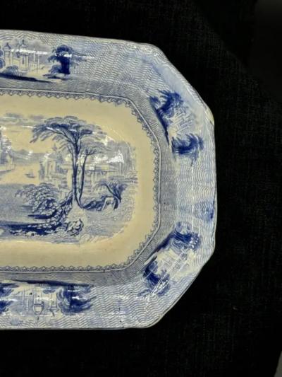 Blue White Dish Siam Pattern Ironstone Transferware