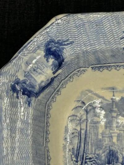 Blue White Dish Siam Pattern Ironstone Transferware