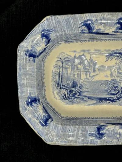 Blue White Dish Siam Pattern Ironstone Transferware