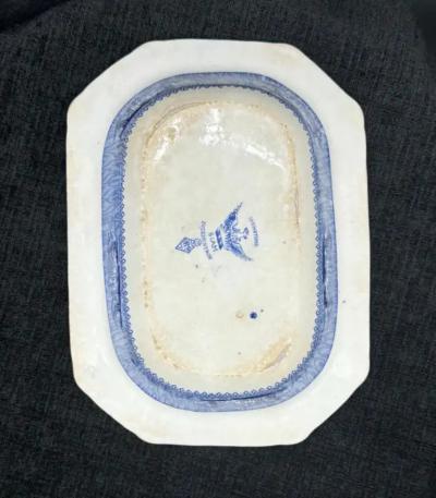Blue White Dish Siam Pattern Ironstone Transferware