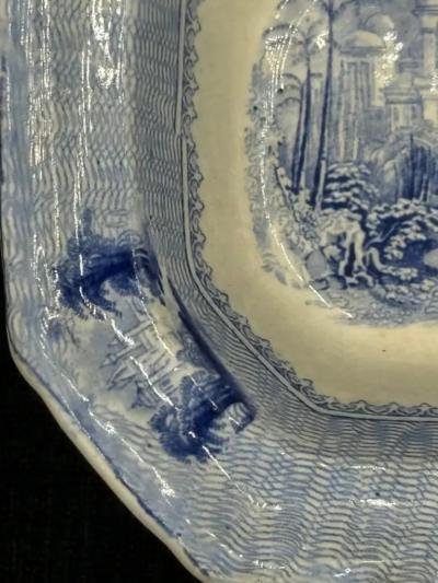 Blue White Dish Siam Pattern Ironstone Transferware