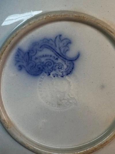 Blue White Dish Staffordshire English Whampoa Pattern Transfer Printed