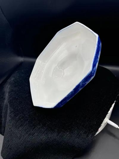 Blue White Footed Bowel With Lid Whampoa Pattern Transferware