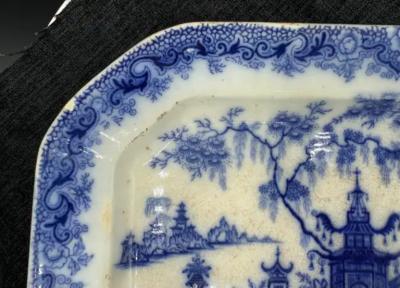 Blue White Platter Whampoa Pattern Transferware