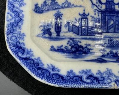 Blue White Platter Whampoa Pattern Transferware