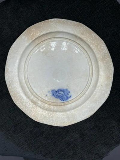 Blue White plate 8 25 Staffordshire Transferware Whampoa Pattern 