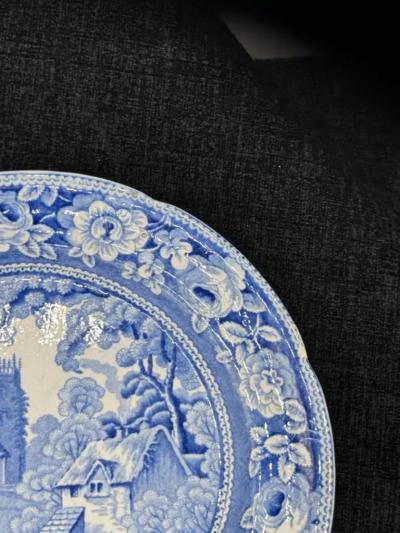 Blue White plate 8 5 Staffordshire Transferware