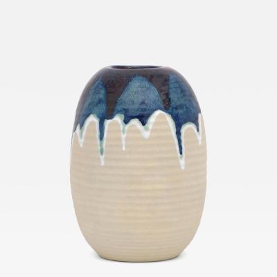 Blue and Beige Drip Glaze Vase