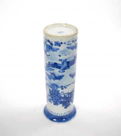 Blue and White Chinoiserie Decorated Porcelain Tableware Vase Chinese Late 19th