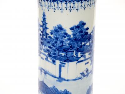 Blue and White Chinoiserie Decorated Porcelain Tableware Vase Chinese Late 19th