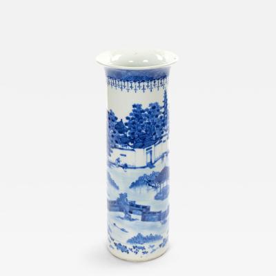 Blue and White Chinoiserie Decorated Porcelain Tableware Vase Chinese Late 19th