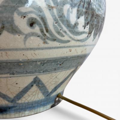 Blue and White Crackle Glazed Table Lamp