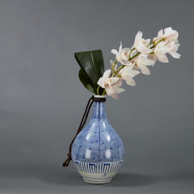 Blue and White Sake Flask or Tokkuri Edo Period 19th Century Japanese 