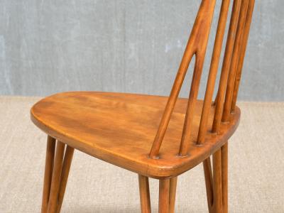 Bo Fj stad Exceptional Set of Three Bo Fjaestad Three Legged Birch Chairs Sweden 1955