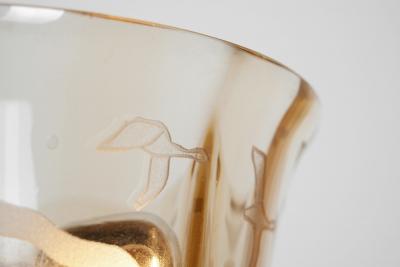 Bo Notini Amber Glass Hanging Lamp by Bo Notini for Gl ssner Co Sweden 1940s