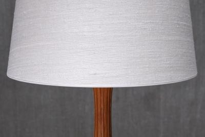 Bo R man Pair of Bo R man Table Lamps in Oak and Brass Model E1141 ASEA Sweden 1950s