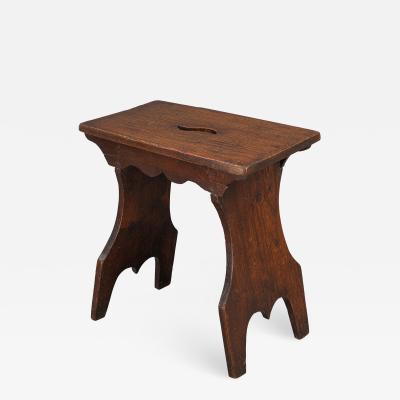 Boarded Elm 18th Century Stool of Trestle Design