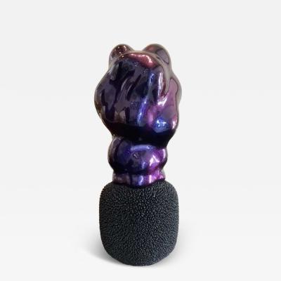 Bobby Silverman Black and Iridescent Blue Sculpture