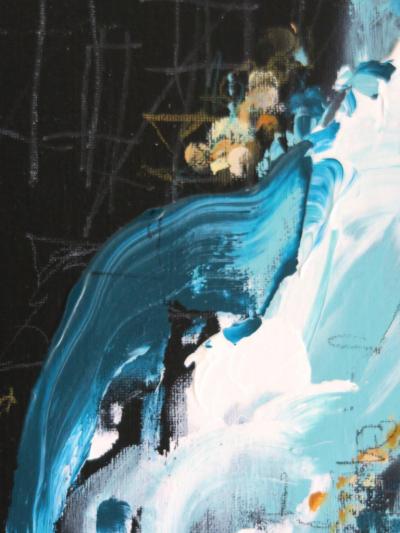 Bodacious Small Study in Black Mint White and Raw Sienna 2022 21 5 Square