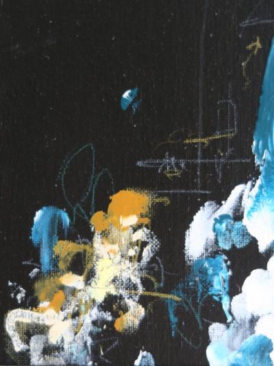 Bodacious Small Study in Black Mint White and Raw Sienna 2022 21 5 Square