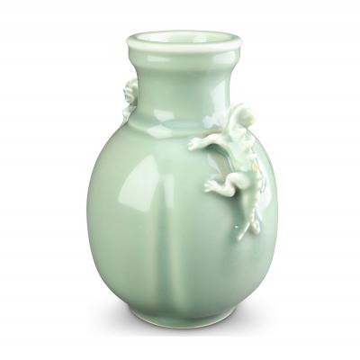 Bode Willumsen Vase with Chaeleon Handles in Celadon Glaze by Bode Willumsen