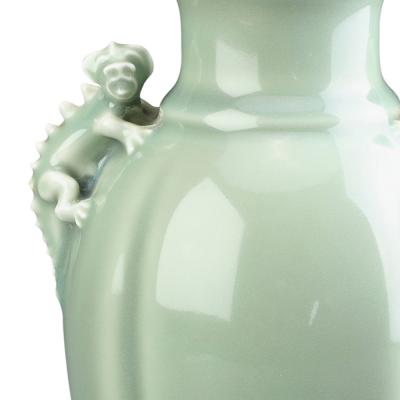 Bode Willumsen Vase with Chaeleon Handles in Celadon Glaze by Bode Willumsen