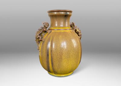 Bode Willumsen Vase with Chamaeleon Handles by Bode Willumsen for Royal Copenhagen