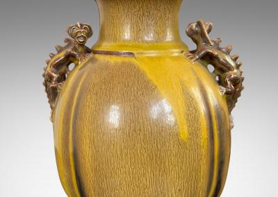 Bode Willumsen Vase with Chamaeleon Handles by Bode Willumsen for Royal Copenhagen