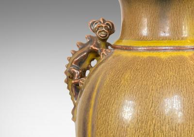 Bode Willumsen Vase with Chamaeleon Handles by Bode Willumsen for Royal Copenhagen