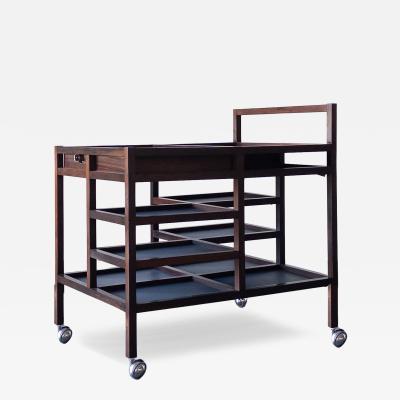 Bodil Kjaer Rosewood Serving Trolley by Bodil Kjaer for Pedersen Son