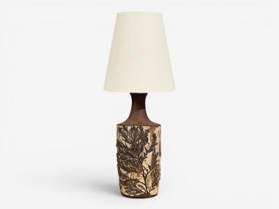 Bodil Marie Nielsen Table Lamp Brown Stoneware Denmark 1960s