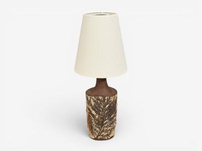 Bodil Marie Nielsen Table Lamp Brown Stoneware Denmark 1960s