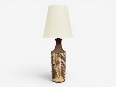 Bodil Marie Nielsen Table Lamp Brown Stoneware Denmark 1960s