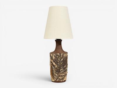 Bodil Marie Nielsen Table Lamp Brown Stoneware Denmark 1960s