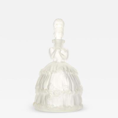 Bohemian Art Deco Frosted Glass Figural Perfume Bottle
