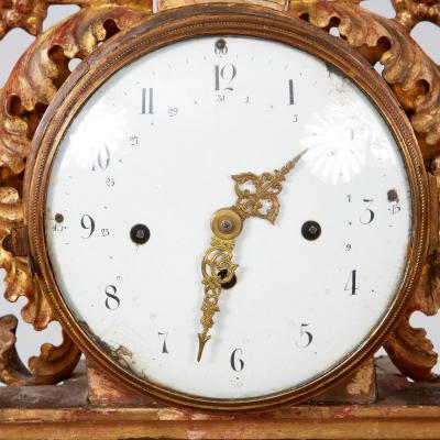 Bohemian Gilt Wood Mantel Clock