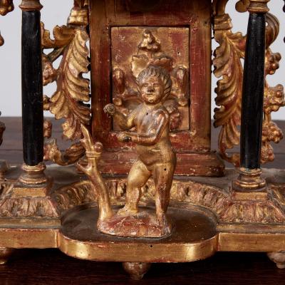 Bohemian Gilt Wood Mantel Clock