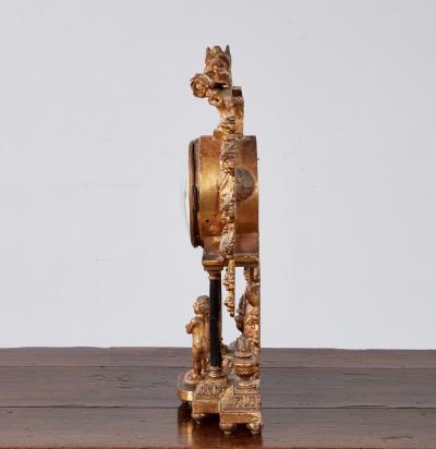 Bohemian Gilt Wood Mantel Clock