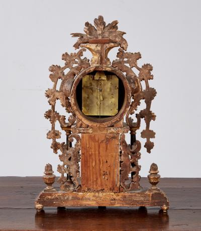 Bohemian Gilt Wood Mantel Clock