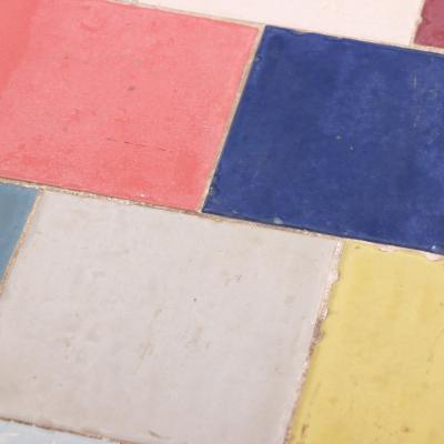 Bohemian Modern Ceramic Tile Sofa or Media Table Late 20th C 