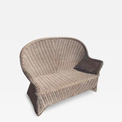 Boho Chic Bamboo and Rattan Settee